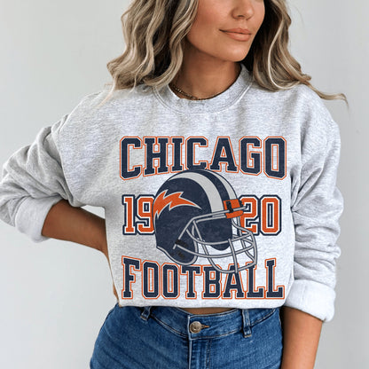 Chicago Football Sweatshirt, Vintage Bear Football Crewneck Shirt