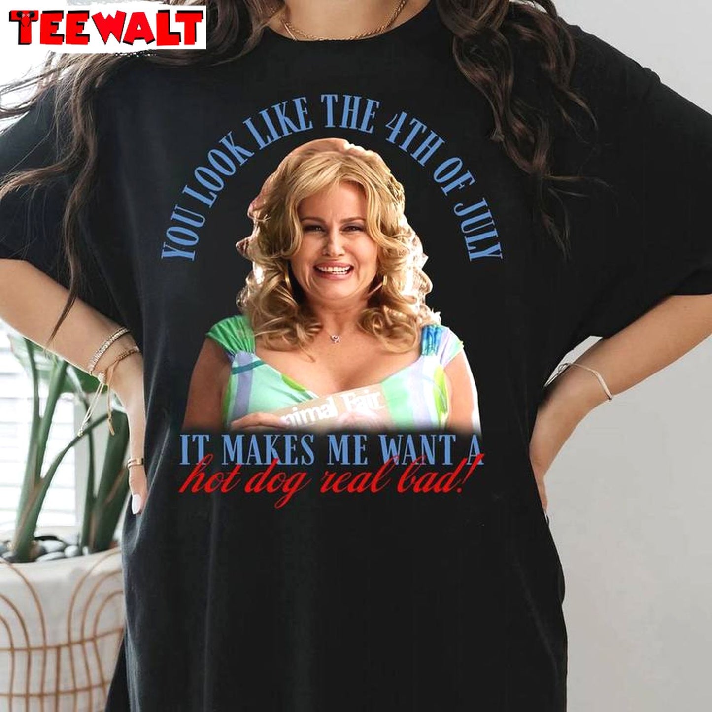 Hot Dog Real Bad Sweatshirt , Unique Jennifer Coolidge You Look Like The 4th Of July Shirt Sweater