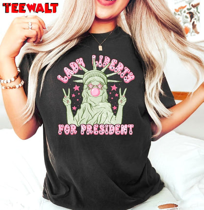 Lady Liberty For President Unisex Hoodie, Groovy Lady Liberty