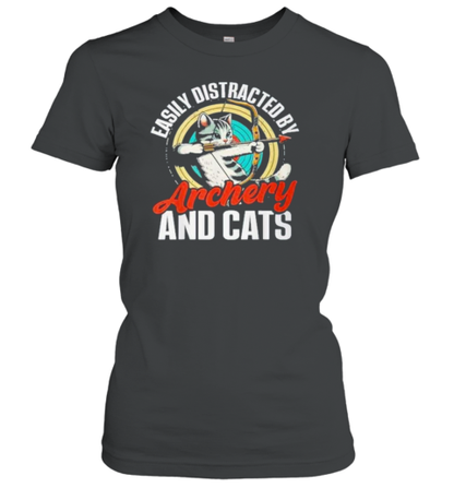 Cat Parent Easily Distracted By Archery And Cats T-Shirt