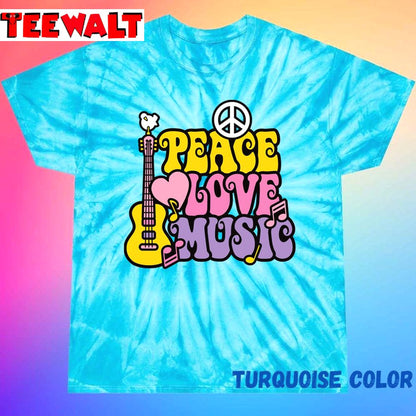 Peace Love Music Unisex Tie Dye Tee