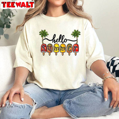 Comfort Hello Summer Shirt, Boho Summer Inspirational Unisex Hoodie