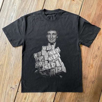 Young Donald Trump Vintage Money Tee, Political Apparel Gift