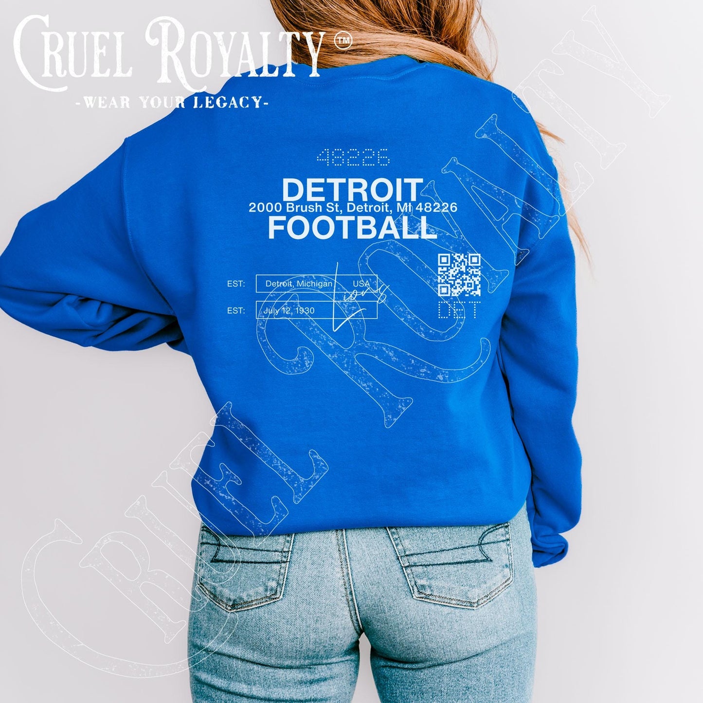 Detroit Football Crewneck Sweatshirt - Trendy Game Day Gift