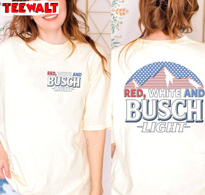 Funny 4th Of July Unisex Hoodie, New Rare Red White And Busch Light