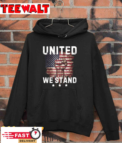 United We Stand Patriotic Gift for Men and Women USA Flag T-Shirt