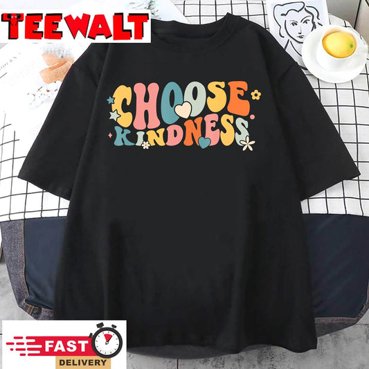 Retro Vintage Choose Kindness Lover Spiritual Women Girls T-Shirt 613001