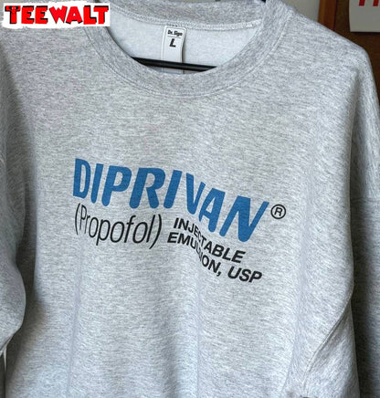 Diprvn Logo Shirt, Trendy Crewneck Sweatshirt T-shirt