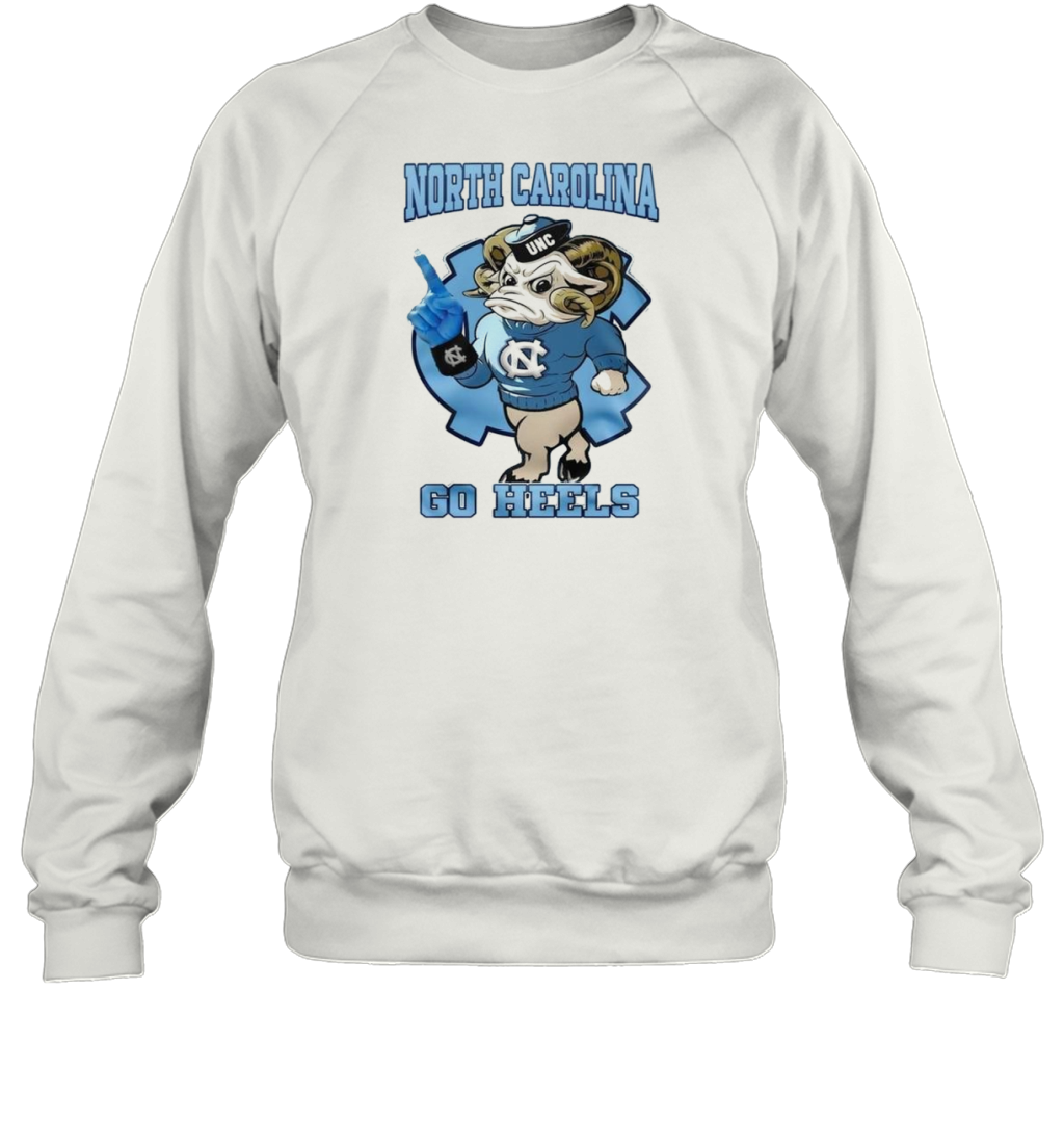 North Carolina Tar Heels Football Go Heels Blue Mascot T-Shirt