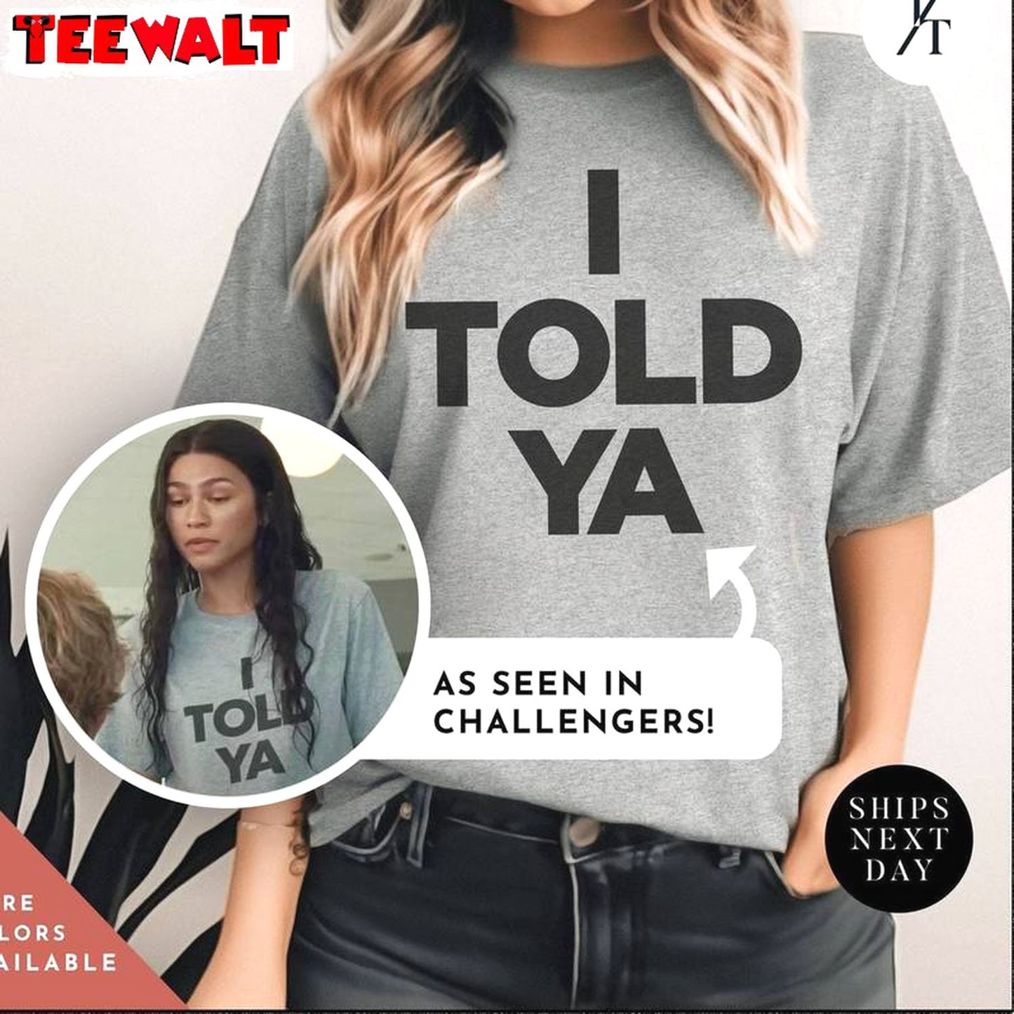 I Told Ya Trendy Shirt, Zendaya Movie Meme Unisex Hoodie Short Sleeve