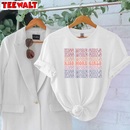 Groovy Lesbian Unisex Hoodie, Comfort Kiss More Girls Shirt Long Sleeve