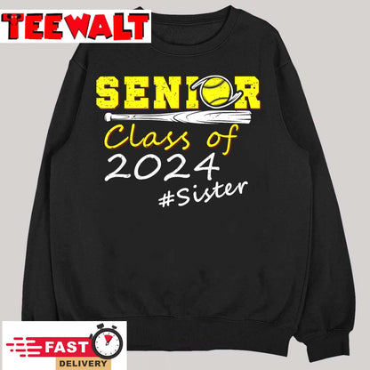 Senior Sister Class of 2024 Softball Proud Graduation 2024 T-Shirt