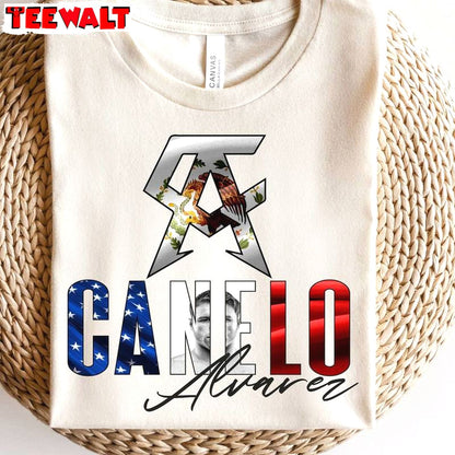 Canelo Usa Fanart Shirt, Trendy Crewneck Sweatshirt T-shirt