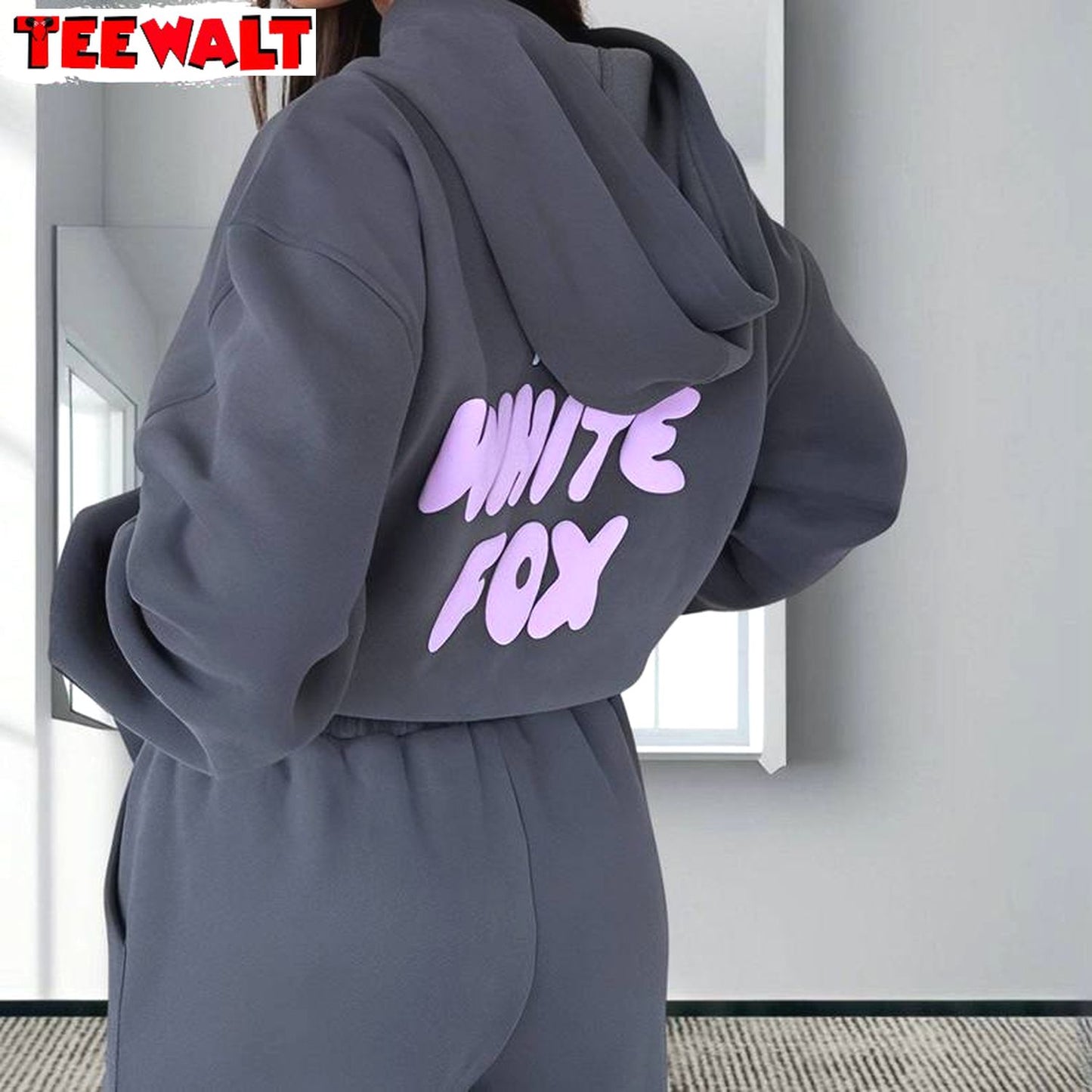 Whitefox Letter Hoodie, Basic Unisex T Shirt Crewneck