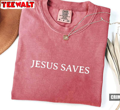 Comfort Colors Jesus Saves Shirt, Trendy Christian Sweater