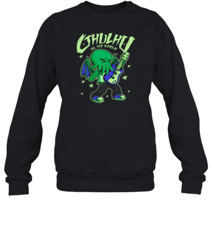 Cthulhu Vs The World Cthulhu Guitar Comic T-Shirt