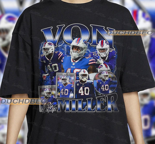 Von Miller 90S Vintage Football Bootleg T-Shirt, Oversized