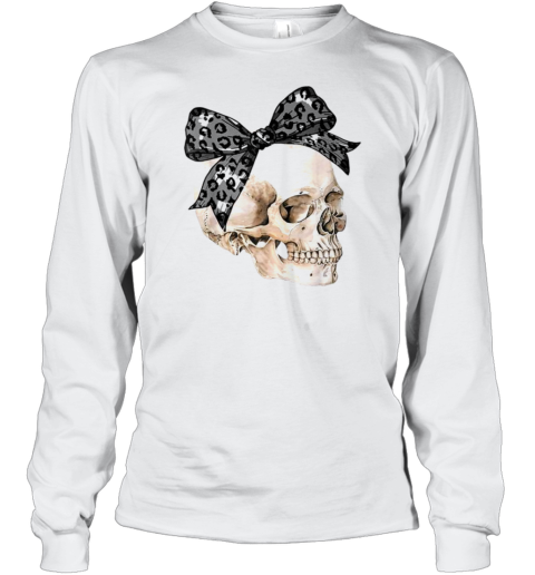 Coquette Bow Spooky Season Skeleton Skull Horror Halloween T-Shirt