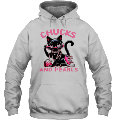 Black Cat Chucks And Pearls Kamala T-Shirt