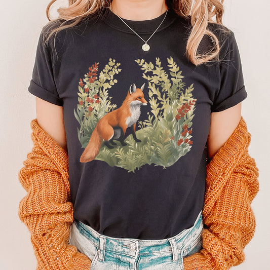 Fox Cottagecore Shirt, Fairycore & Forest Animal T-Shirt By Comfort Colors