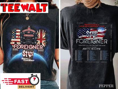 Styx and Foreigner Summer 2024 Tour Shirt,