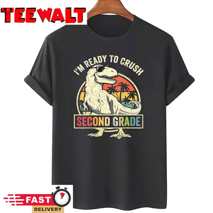 Ready To Crush Second 2nd Grade Dinosaur Back To School Boys T-Shirt