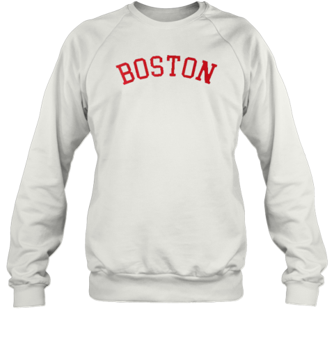 Boston Ma Varsity Style Red Text T-Shirt