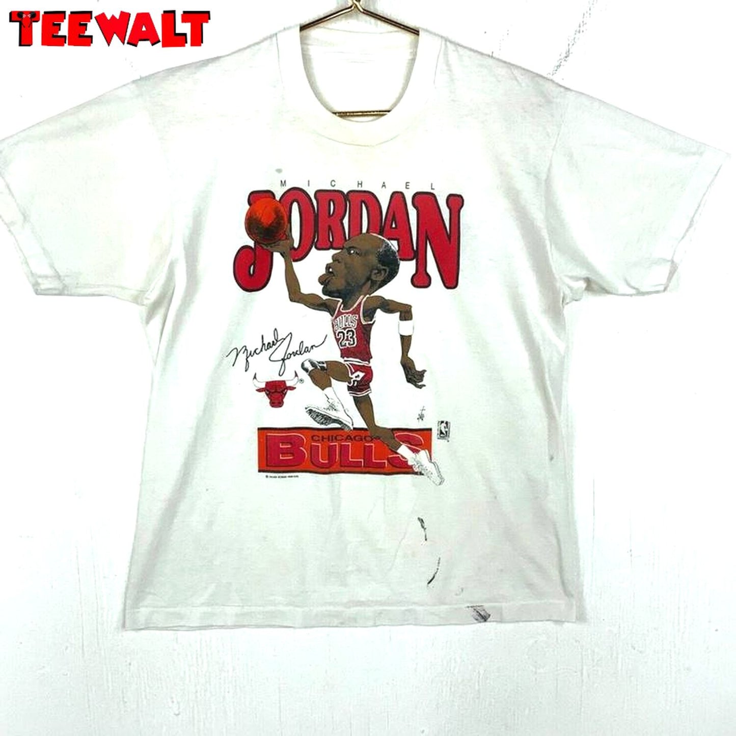 Vintage Michael Jordan Dunk Caricature Salem T Shirt, Chicago Bulls Short Sleeve Long Sleeve