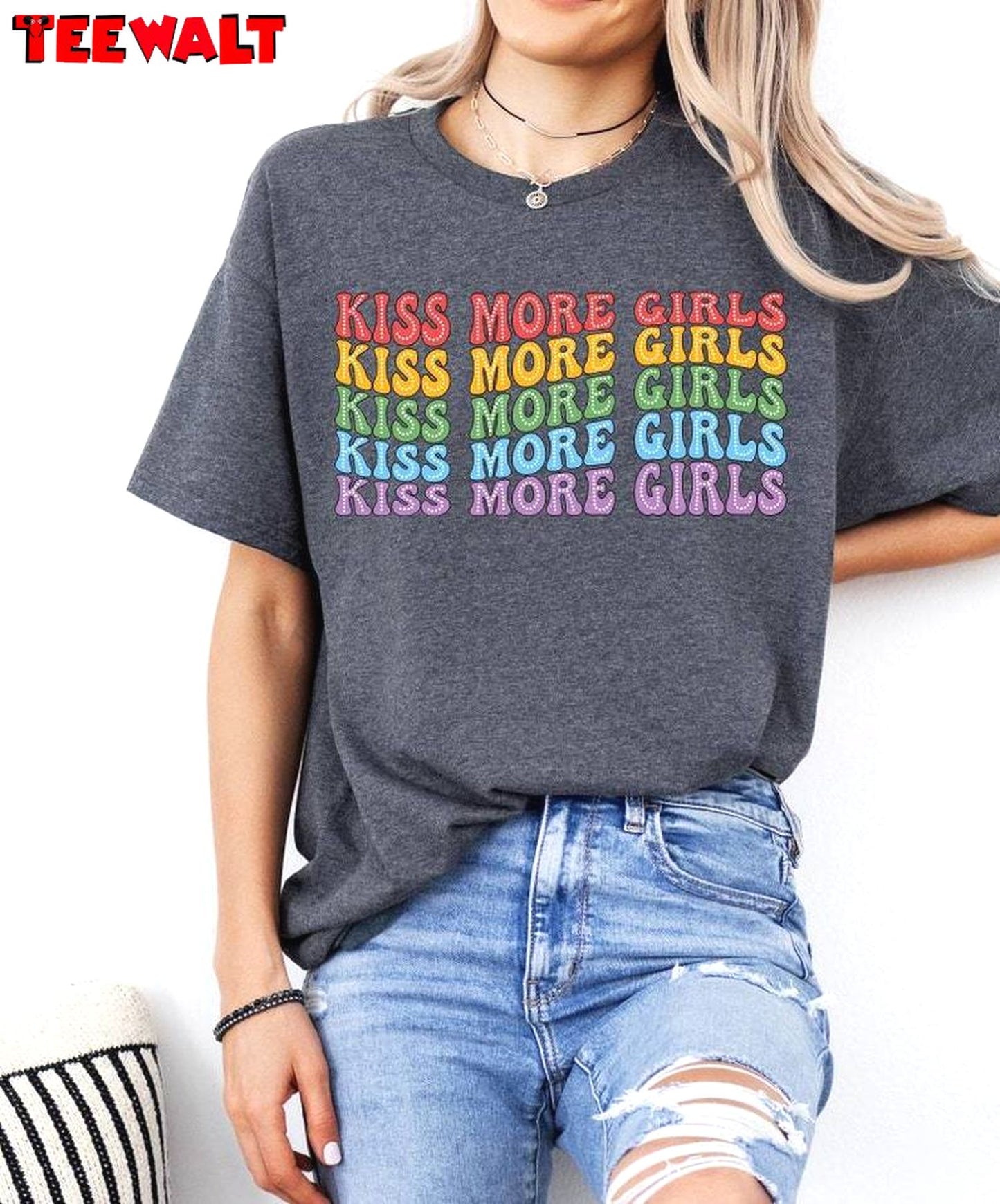 Lgbt Lesbian Unisex Hoodie, Comfort Kiss More Girls Shirt Long Sleeve