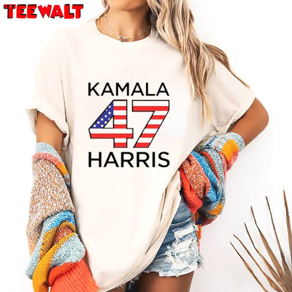 Madam President 47 Kamala Harris Shirt, 2024 Unisex T Shirt Short Sleeve