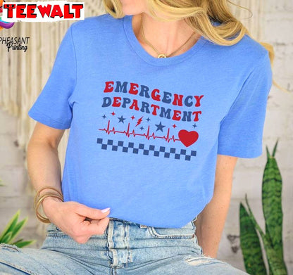 American Cool Design Unisex Hoodie, Groovy Emergency Department 4th Of July