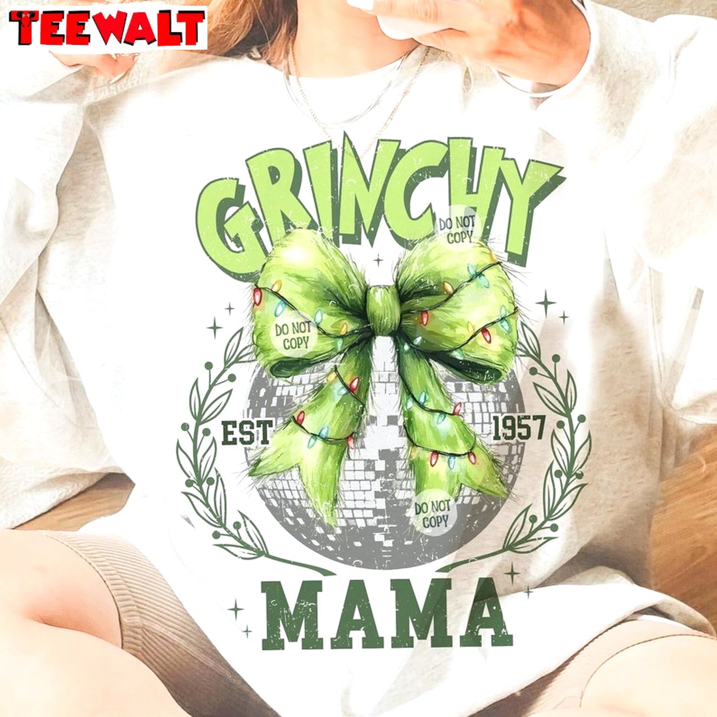 Retro Grinch Mama Christmas Sweatshirt, Trendy Holiday Shirt, For Family,