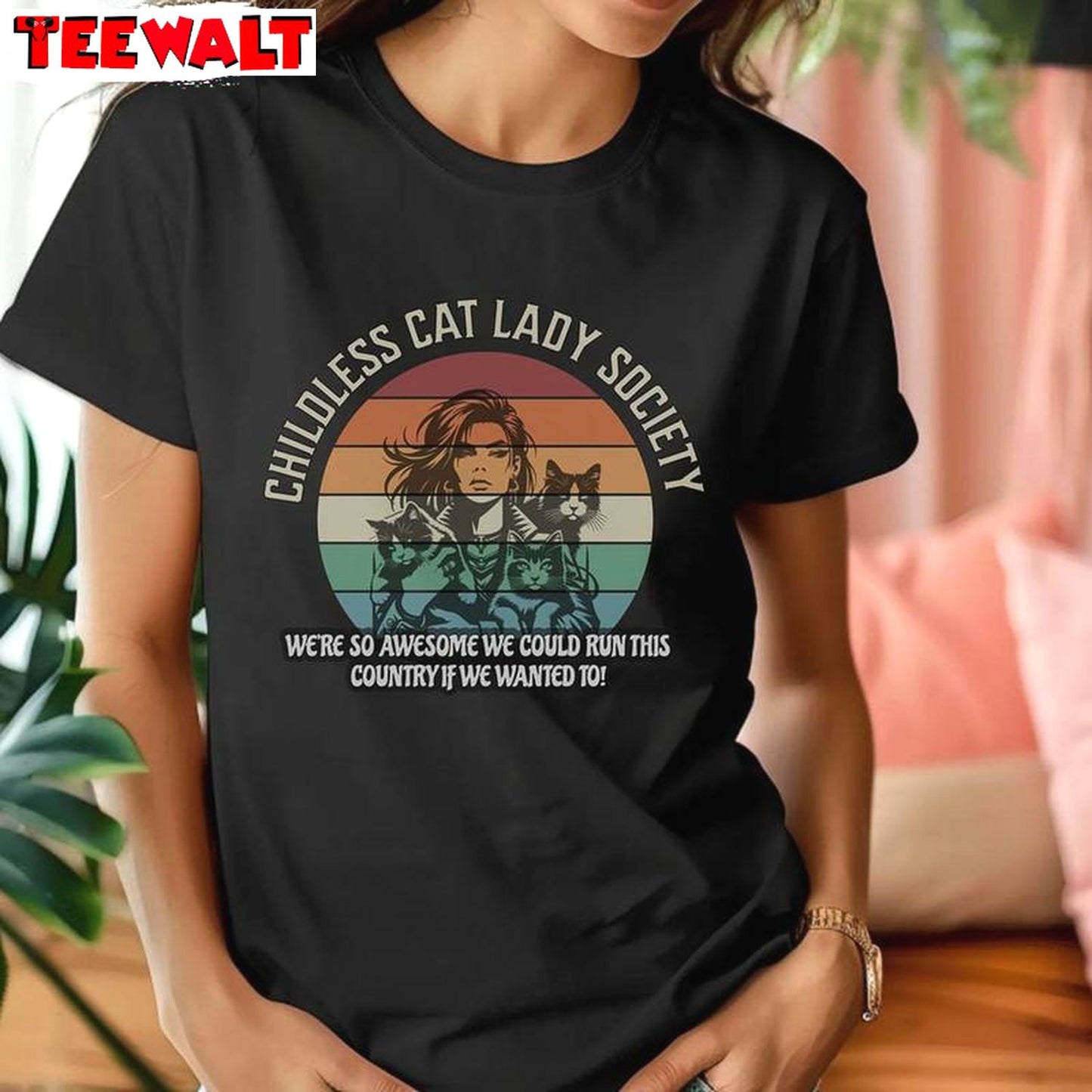 Childless Cat Lady 2024 Campaign Shirt, Childfree By Choice No Kids Tee Tops Sweatshirt