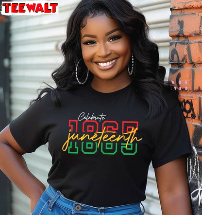 Black History Sweatshirt , Cool Design 1865 Juneteenth Shirt Long Sleeve