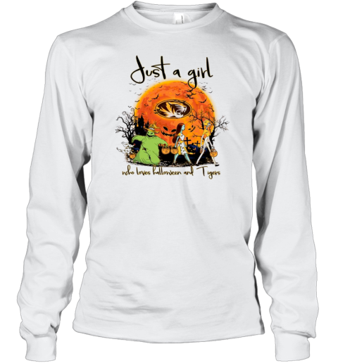 Just A Girl Who Love Halloween And Missouri Tigers Football T-Shirt