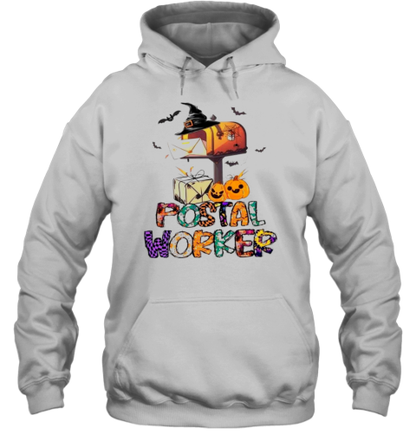 Halloween Postal Worker Mailbox Witch Hat Pumpkins T-Shirt