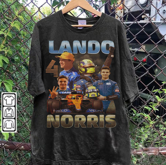 Lando Norris Vintage 90S Formula 1 Racing Tee