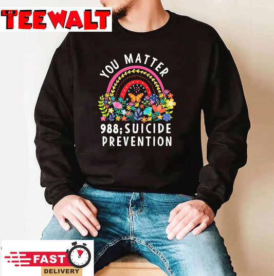 Rainbow You Matter 988 Suicide Prevention Awareness Ribbon T-Shirt 967006