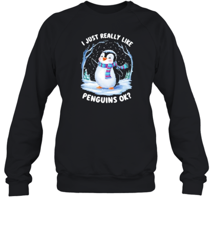 I Just Really Like Penguins Cute Winter Design T-Shirt