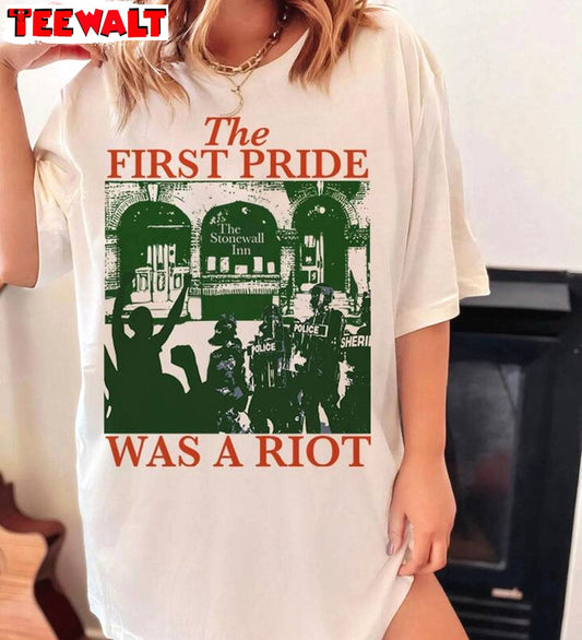 Lgbtq Activist T Shirt, New Rare The First Pride Was A Riot Shirt Long Sleeve