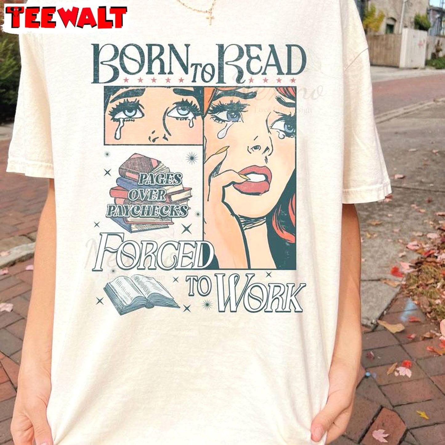 Cool Design Her Spicy Sweatshirt , Vintage Born To Read Bookish