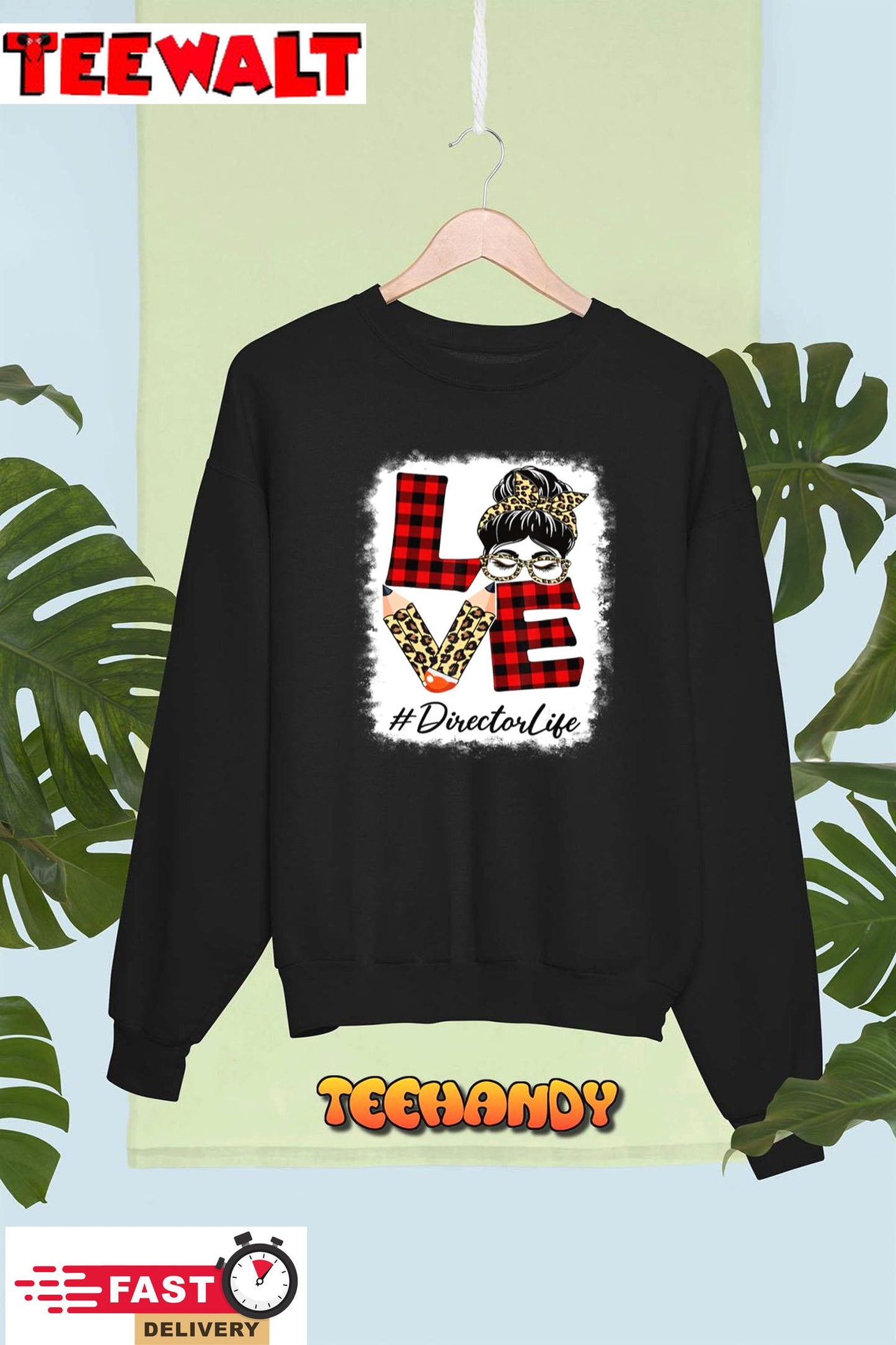 Director Love Messy Bun Leopard Buffalo Back To School T-Shirt