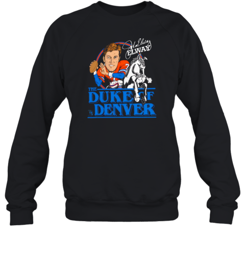 John Elway Denver Broncos Caricature Retired Player T-Shirt