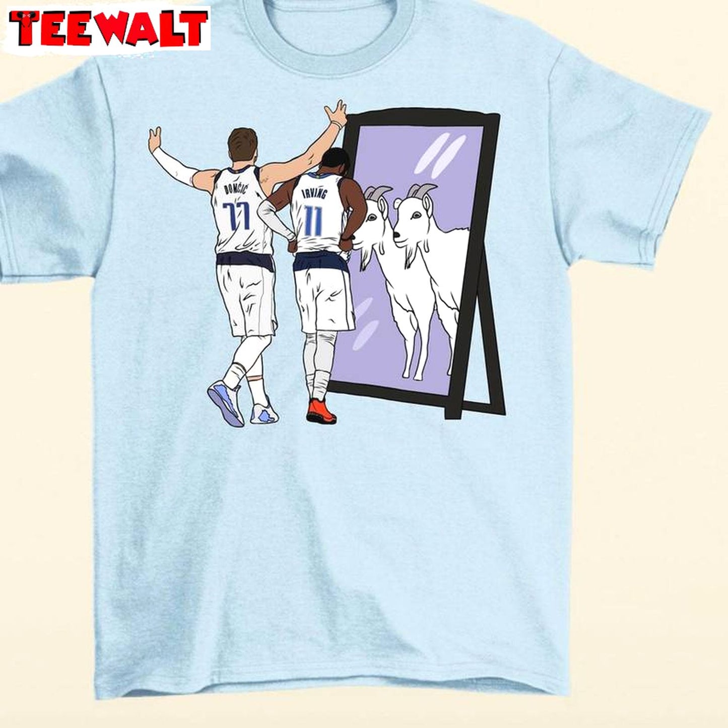 New Rare Luka Doncic Shirt, Funny Mirror Goats Dallas Short Sleeve Long Sleeve