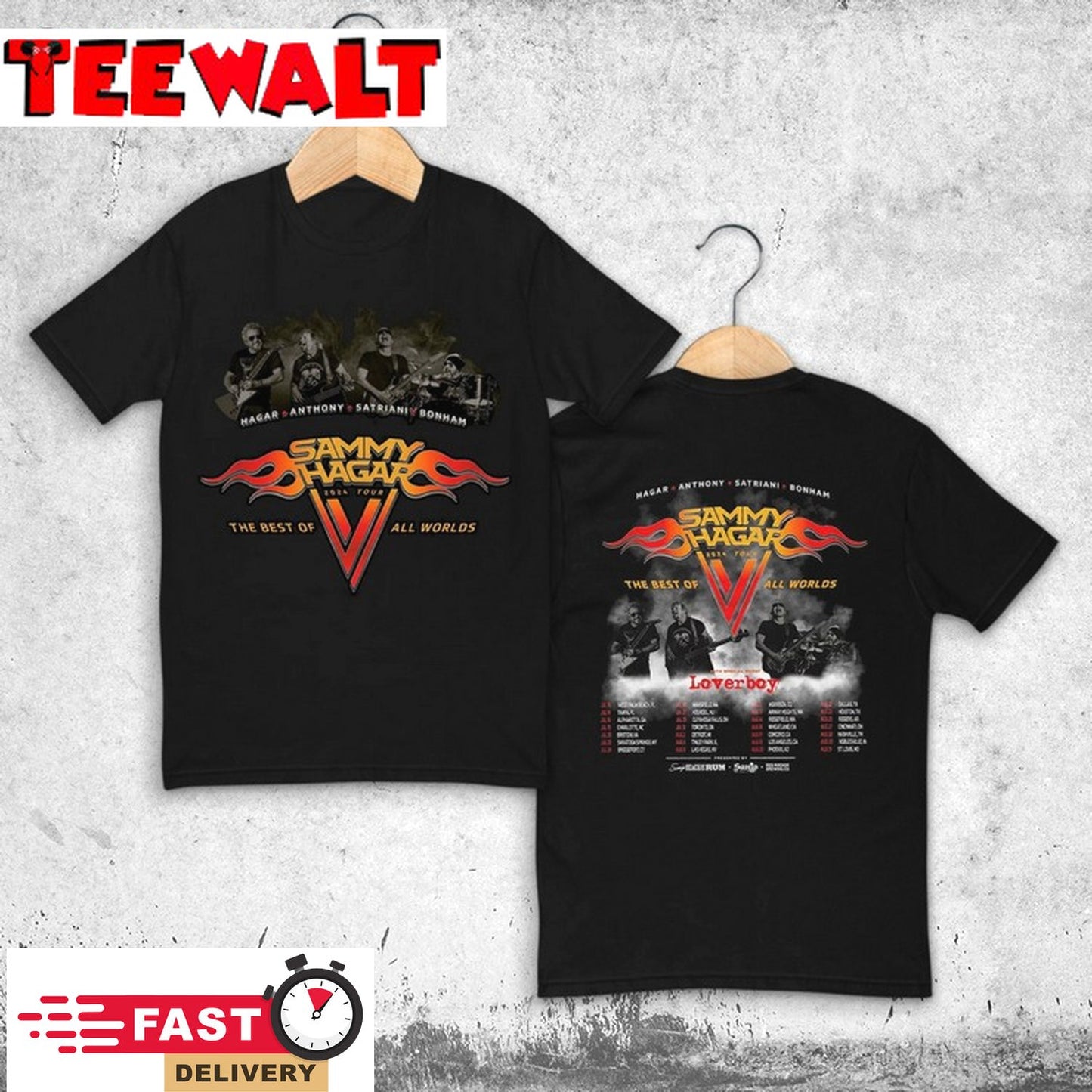 The Best Of All Worlds 2024 Tour T-Shirt, Sammy Hagar Metal Band Music Tour Shirt