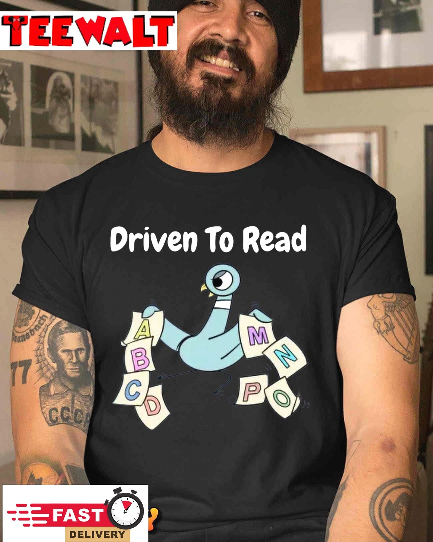 Driven To Read Pigeon Library Reading Books Reader T-Shirt