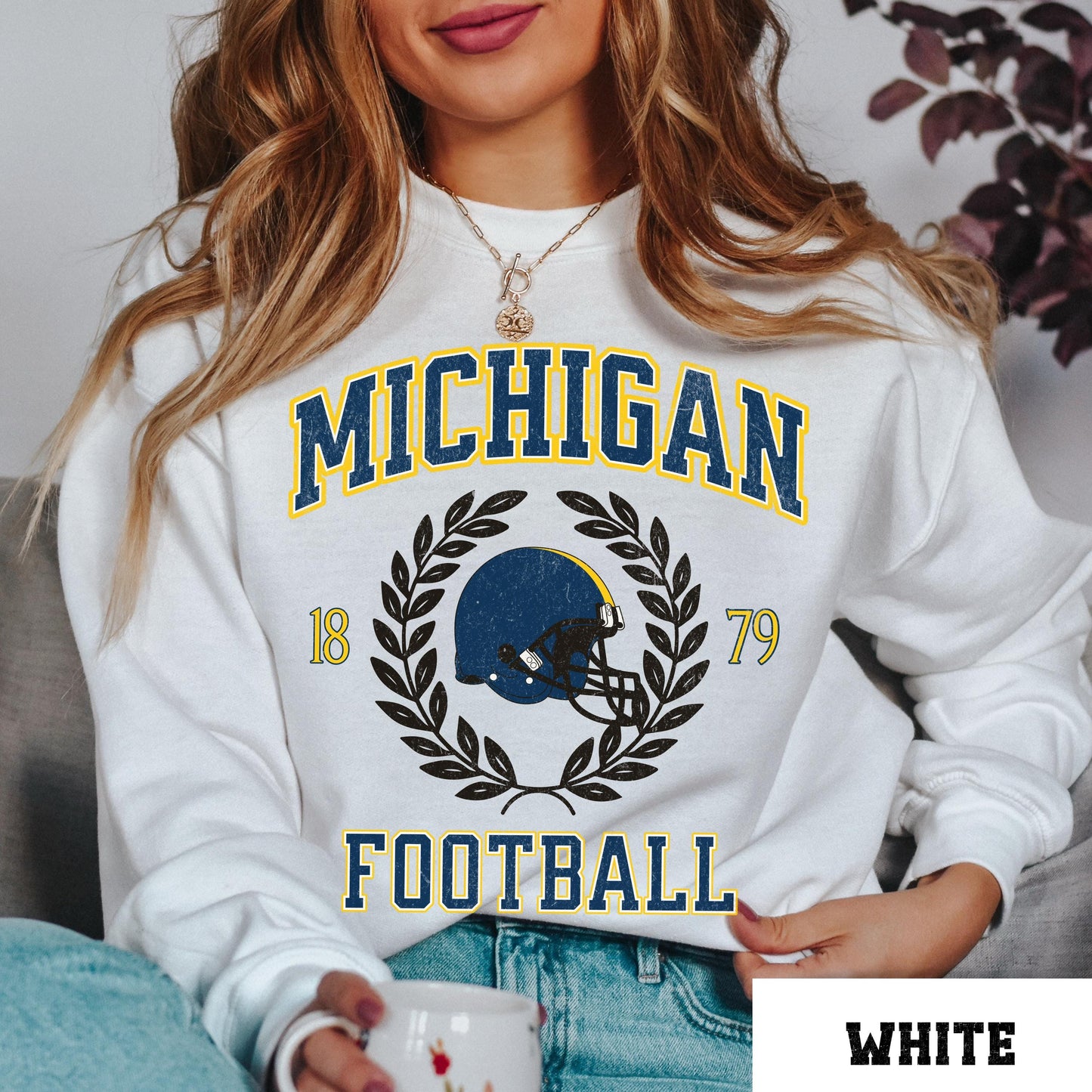 Michigan Football Sweatshirt - Comfort Colors Varsity College Game Day Shirt