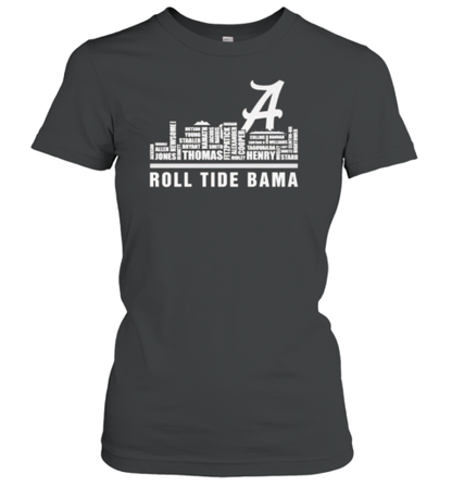 Alabama Roll Tide Bama Players Names City T-Shirt