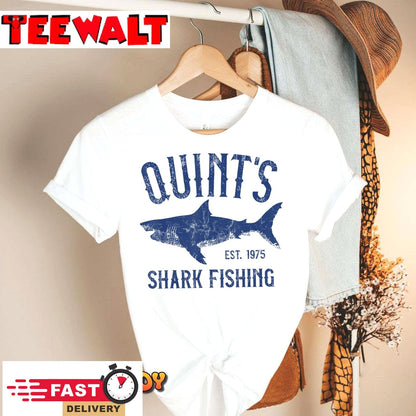 Vintage Quint's Shark Fishing 1975 Retro T-Shirt