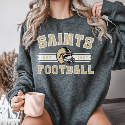 New Orleans Football Vintage Crewneck Sweatshirt, Saint T-Shirt & Hoodie